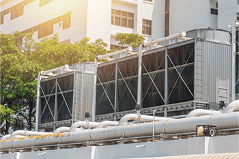 Air handling unit on the roof of a commercial building